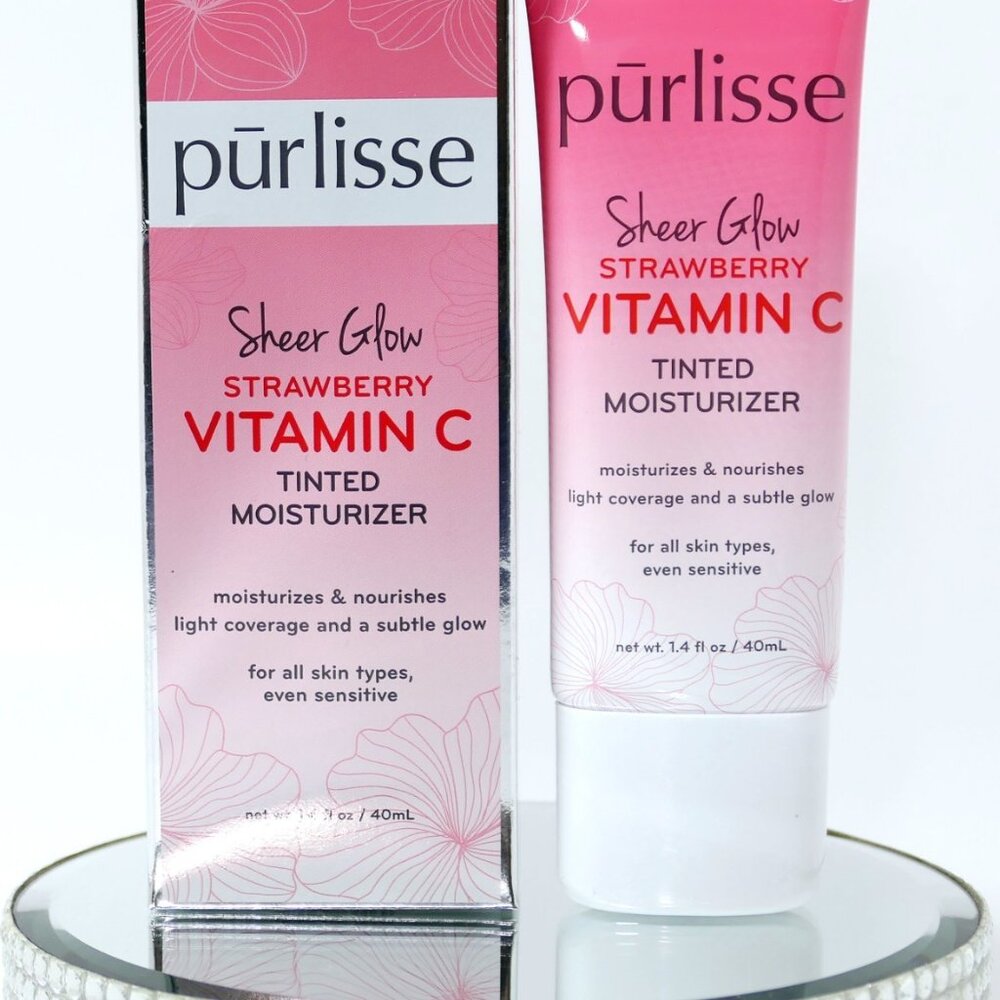 Purlisse Sheer Glow Strawberry Vitamin C Tinted Moisturizer - LIGHT NEW! HTF